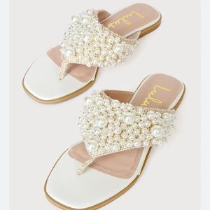 Brand New Lulus pearl beaded sandals size 7.5 $18